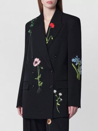 Stella McCartney double breasted jacket floral embroidery