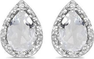 Allurez Pear Stud Earrings 14k in 1.72Ct,white Topaz,white Gold at Nordstrom