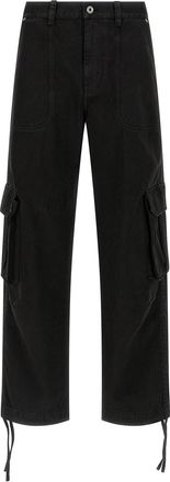 Loewe Black Cotton Straight-Leg Cargo Trousers