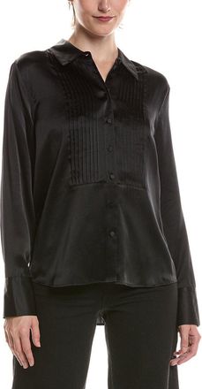L'agence LAgence Divya Pintuck Silk Tux Shirt