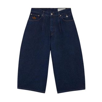 Walk In Paris Denim Shorts, male, Blue, Size: W34 Raw Denim Balloon Shorts