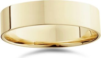Pompeii3 6mm Flat High Polished Wedding Band 10K Yellow Gold Size Selectable