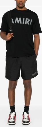 Amiri Mens Logo Print T-Shirt in Black Cotton - Size Small
