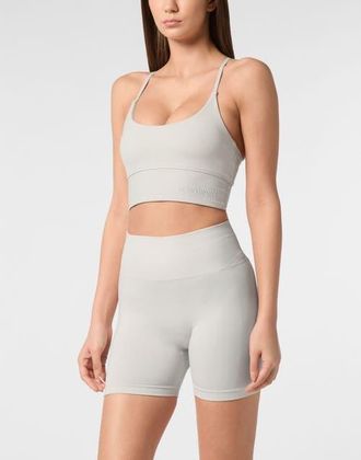 Plein Sport Sports Bra Women in Grey at Nordstrom, Size Xx-Large