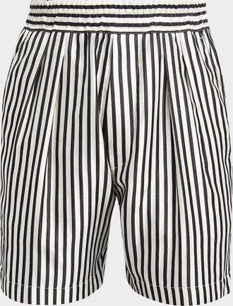 Tom Ford Men & apos;s Fluid Striped Silk Lounge Shorts