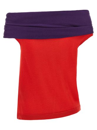 J.W.Anderson Off-Shoulder Merino Wool Tank Top - Red