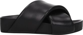 Jil Sander Leather Slippers - Dames - Sandalen - Zwart - 36 EU - Leer - Schoenen