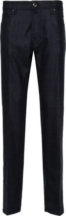 Jacob Cohen Prince of Wales check trousers - men - Polyester/Elastane/Virgin Wool/Cotton - 37 - Blue