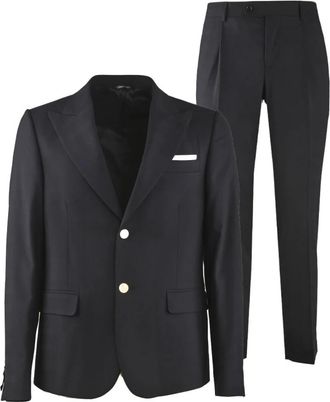 Daniele Alessandrini Single-breasted Pak - Heren - Business pakken - Blauw - 2XL - Katoen - Kostuums