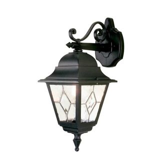 Elstead Lighting Aplique de exterior cl&aacute;sico en negro con vidrio decorativo