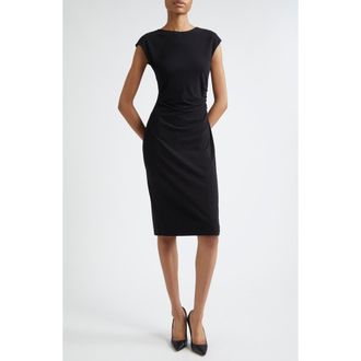 Emporio Armani Ruched Sheath Dress in Solid Black at Nordstrom, Size 14 Us