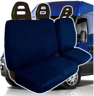 Trade Shop Trade Shop - Coprisedili Copri Sedili Per Furgone 3 Posti Universali In Cotone Blu Scuro