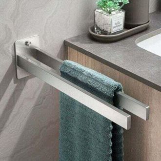 OEM Toallero Doble Para Ba&ntilde;o, De Pared, Acero Inoxidable Cepillado, Color Plata