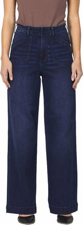 Dear John Denim Audrey Wide Leg Denim Jeans In Moonshade