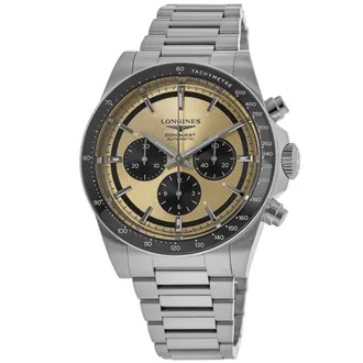 Longines Conquest Automatic Chronograph Brown Sunray Dial Steel Mens Watch L3.835.4.32.6