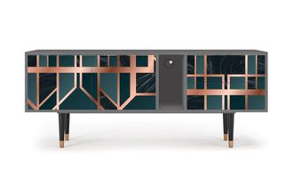 StoryZ Mueble de TV azul-verde 2 cajones y 2 puertas L 170 cm