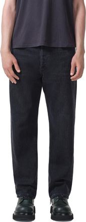 A Gold E 90s Organic Cotton Straight Leg Baggy Jeans in Tar (Washed Black) at Nordstrom, Size 29