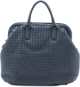 Bottega Veneta Pre-owned Bottega Veneta Nappa Intrecciato Frame Top Handle Bag 196349 V00A2 4007