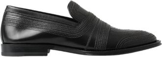 Dolce & Gabbana Zwarte Leren Instappers - Heren - Loafers - Zwart - 40 EU - Leer - Schoenen