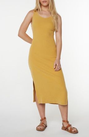 Roxy City Lights Tank Midi Dress in Amber Gold Solid at Nordstrom, Size Xx-Large