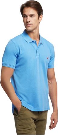 Brooks Brothers Extra-slim Fit Polo Shirt van Supima-katoen met korte mouwen - Heren - Polos - Blauw - M - Katoen - Tops