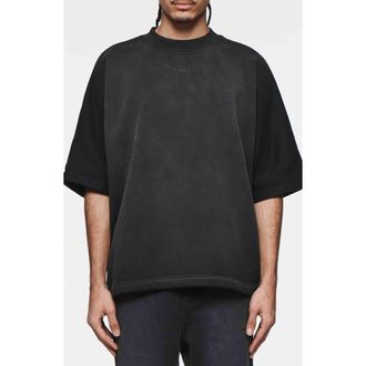 Purple Oversize Logo Cotton Fleece T-Shirt in Black at Nordstrom Rack, Size Medium