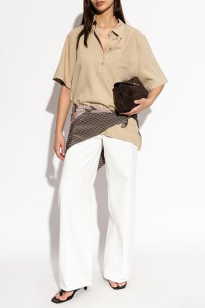 Toteme Loose-fit Top With Pocket, Womens, Beige