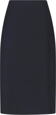 Sibel Saral Black Lauren Wool-Blend Midi Skirt