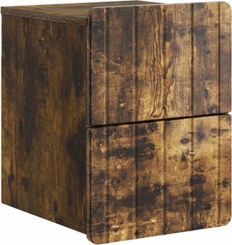 vidaXL Mesita De Noche De Pared Roble Ahumado 33 X 34,5 X 43 Cm Vidaxl