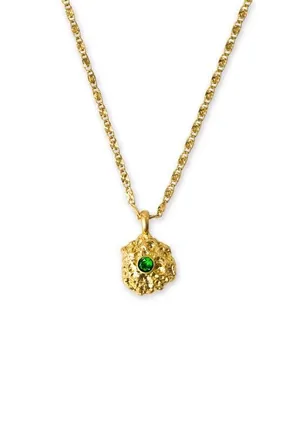 Classicharms Shayla Molten Cubic Zirconia Pendant Necklace in Silver/green at Nordstrom