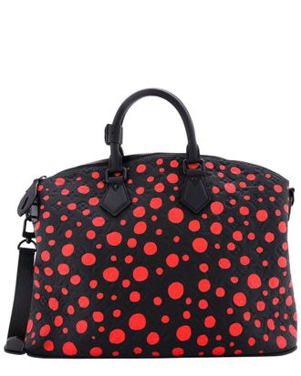 Louis Vuitton Black Monogram Empreinte Lockit Yayoi Kusama Infinity Dots MM (Authentic Pre-Loved)