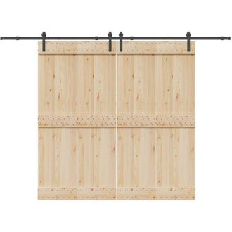 vidaXL Kit De Herrajes Para Puertas Correderas Acero Negro 305 Cm Vidaxl
