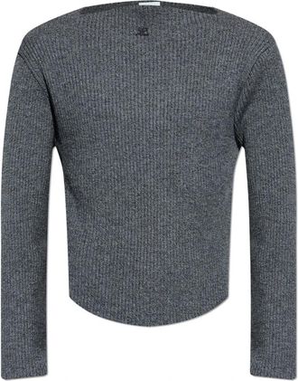 Courr&egrave;ges Wollen trui - Heren - Ronde hals truien - Grijs - S - Wol - Truien & Vesten