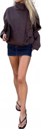 Abrand Leni Denim Mini Skirt In Light Blue