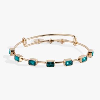 Alex and Ani December Birthstone Emerald Cut Bangle in Silver at Nordstrom