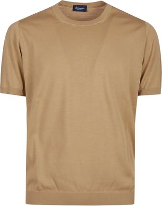 Drumohr T-shirt in cotone a maniche corte - Marrone