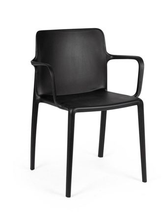 BIZZOTTO Juego de 2 sillas de comedor de acero y polipropileno negro