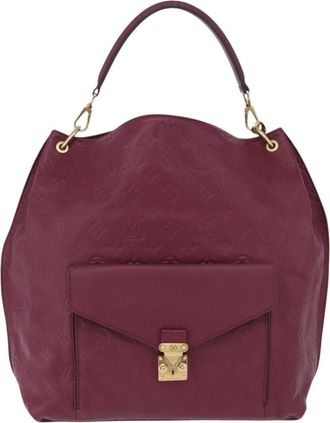 Louis Vuitton Metis Hobo Monogram Empreinte Leather Burgundy Leather Handbag (Pre-Owned)