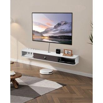 OEM Mueble De Tv En La Pared, Estante Flotante Para Tv 1400 X 236 X 160 Mm Con Orificio Para Cable, Armario De Pared Para Reproductor De Dvd, Decodificado