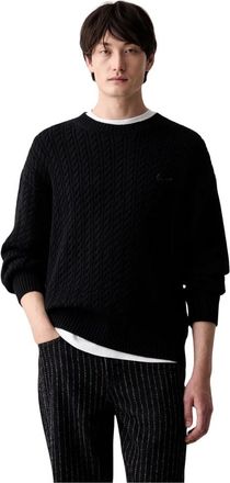 Kenzo Signature Embroidered Crewneck - Heren - Ronde hals truien - Zwart - L - Katoen - Truien & Vesten