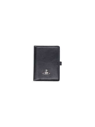 Vivienne Westwood Black Orb Bi-fold Leather Cardholder