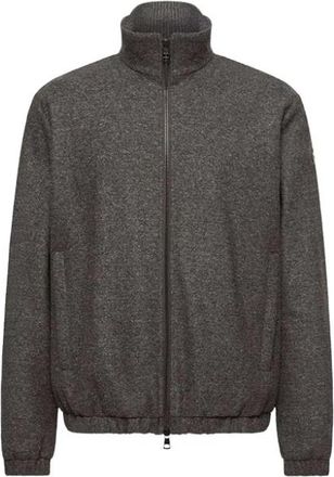Moncler Limberl Flannel Korte Donsjas - Heren - Bomber jackets - Grijs - XL - Katoen - Jassen