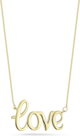 Ember Fine Jewelry 14K Gold Script Love Necklace