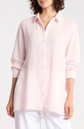 Eileen Fisher Classic Collar Button-Up Shirt in Crystal Pink at Nordstrom Rack, Size Xx-Small