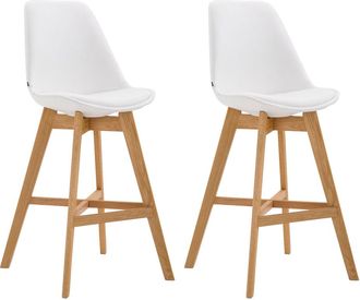 Clp Clp - Set De 2 Taburetes Cannes En Simil Cuero Blanco Natural