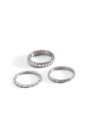 Alex and Ani Multi Textured Stacking Ring Set of 3 in Silver at Nordstrom, Size 7