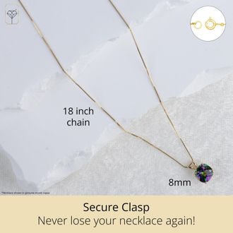 MAX + STONE 925 Sterling Silver or 14k Gold 8mm Cushion Cut Gemstone Pendent Necklace
