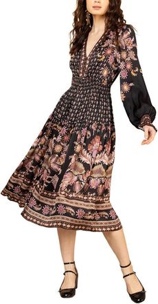 Hale Bob Long Sleeve Raquel Midi Dress