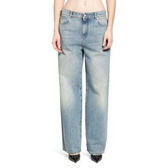 Alexander McQueen Wide Leg Jeans in Washed Blue