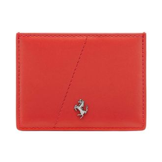 Ferrari Wallets & Cardholders, male, Red, Size: ONE SIZE Smooth Leather Card Holder